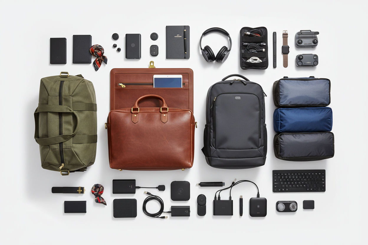 Premium traveling gadgets for a seamless travel experience, from portable chargers to compact accessories.