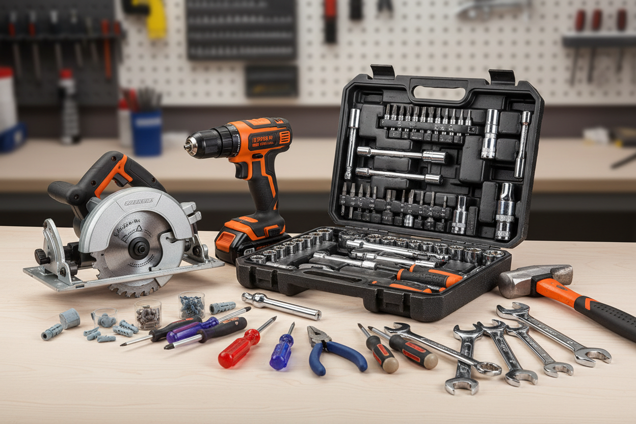 High-quality tools including hand tools, power tools, and DIY equipment for every project
