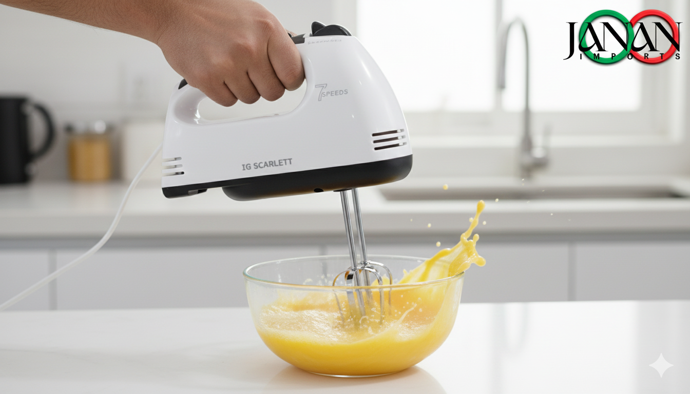 Scarlett 7-Speed Electric Hand Mixer (260W) – Multi-Purpose Egg Beater & Whisker
